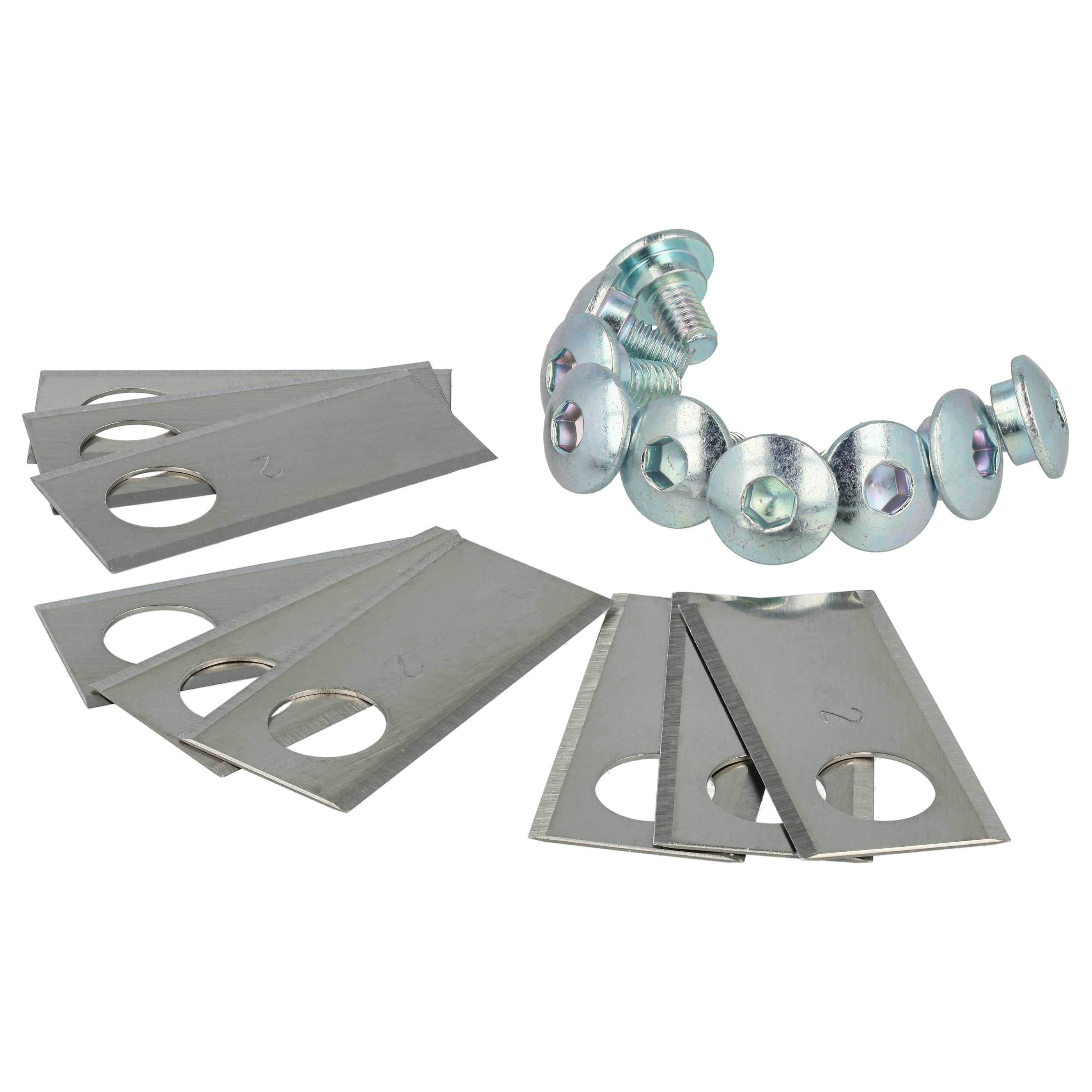 vhbw 18x Lama di ricambio sostituisce Worx WA0176 per tagliaerba - argento, in acciaio inox - 2