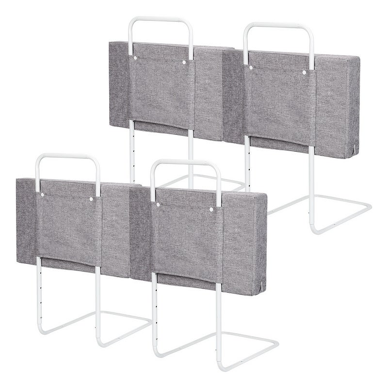 Barandillas para cama de bebé de 4x50 cm, altura ajustable de 200 cm, barrera de seguridad, marco de cama para niños pequeños, gris 28 cm