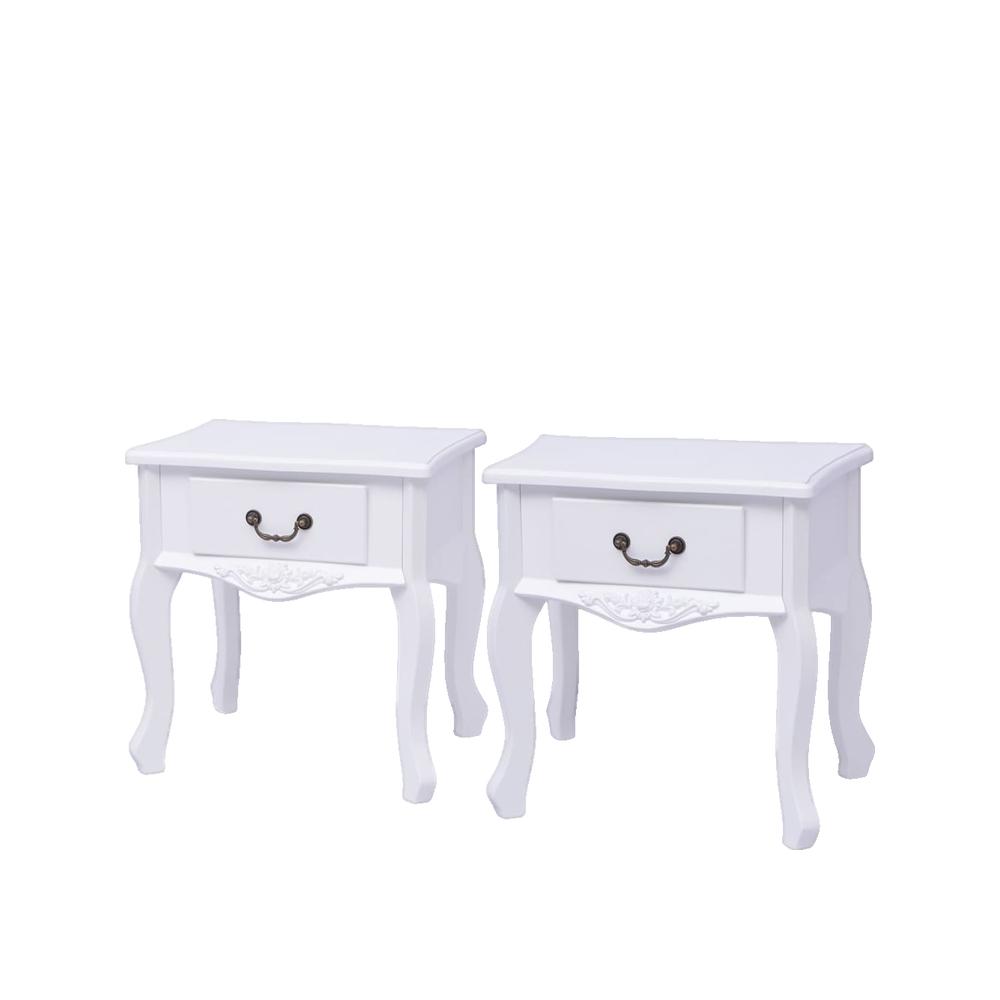 Vidaxl Mesitas De Noche 2 Unidades Mdf Blanca , Leroy Merlin