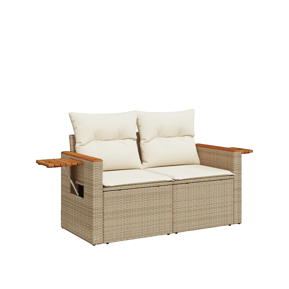 Salon bas de jardin en Rattan synthétique Beige 2 personnes - 2