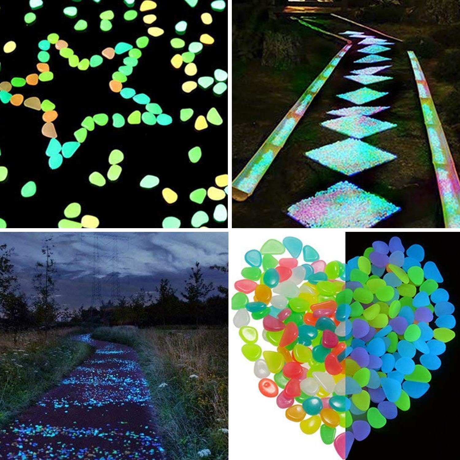 2000 galets artificiels lumineux pour jardin, aquarium, trottoir, piscine, allée, pelouse, terrasse (colorés) - 6