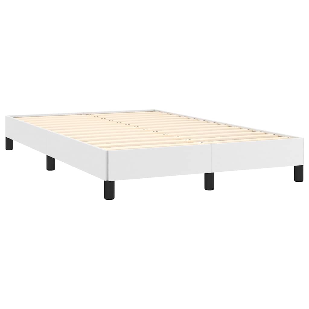 Cadre de lit sans matelas, blanc, en similicuir, pour la chambre, 120 × 200 cm - 4