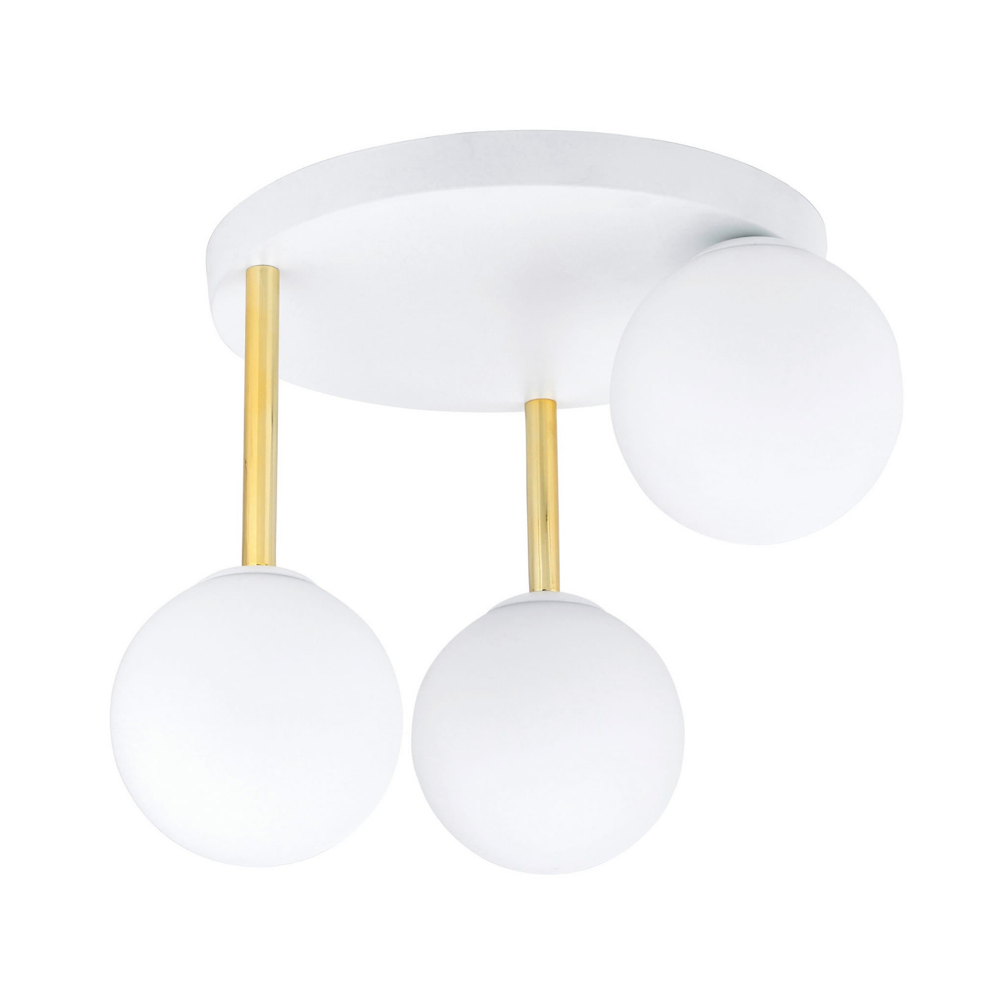 Lampa sufitowa Dolce złoto-biała 3xE14x10W wym: 32 x 40 cm szkło Emibig