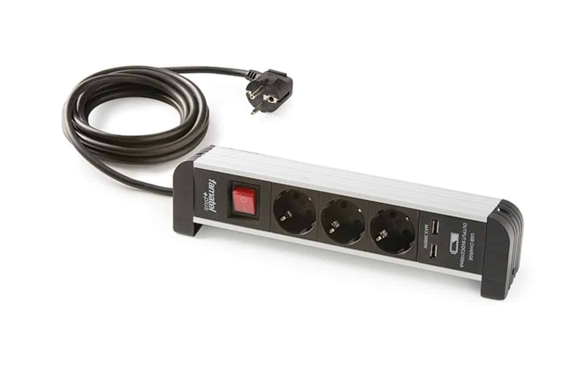 SUDEERY - Regleta De 3 Enchufes Con 3 USB, Multifunción, Enchufe