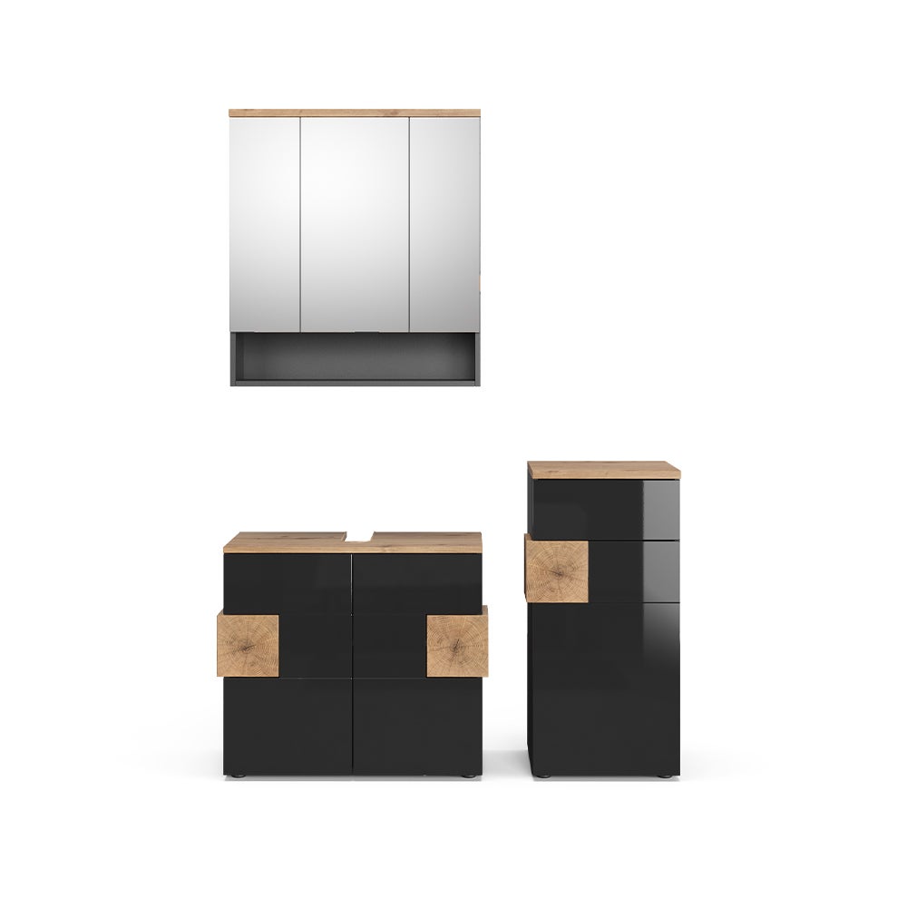 Vicco Zestaw mebli łazienkowych Eden, Antracyt, 3 części