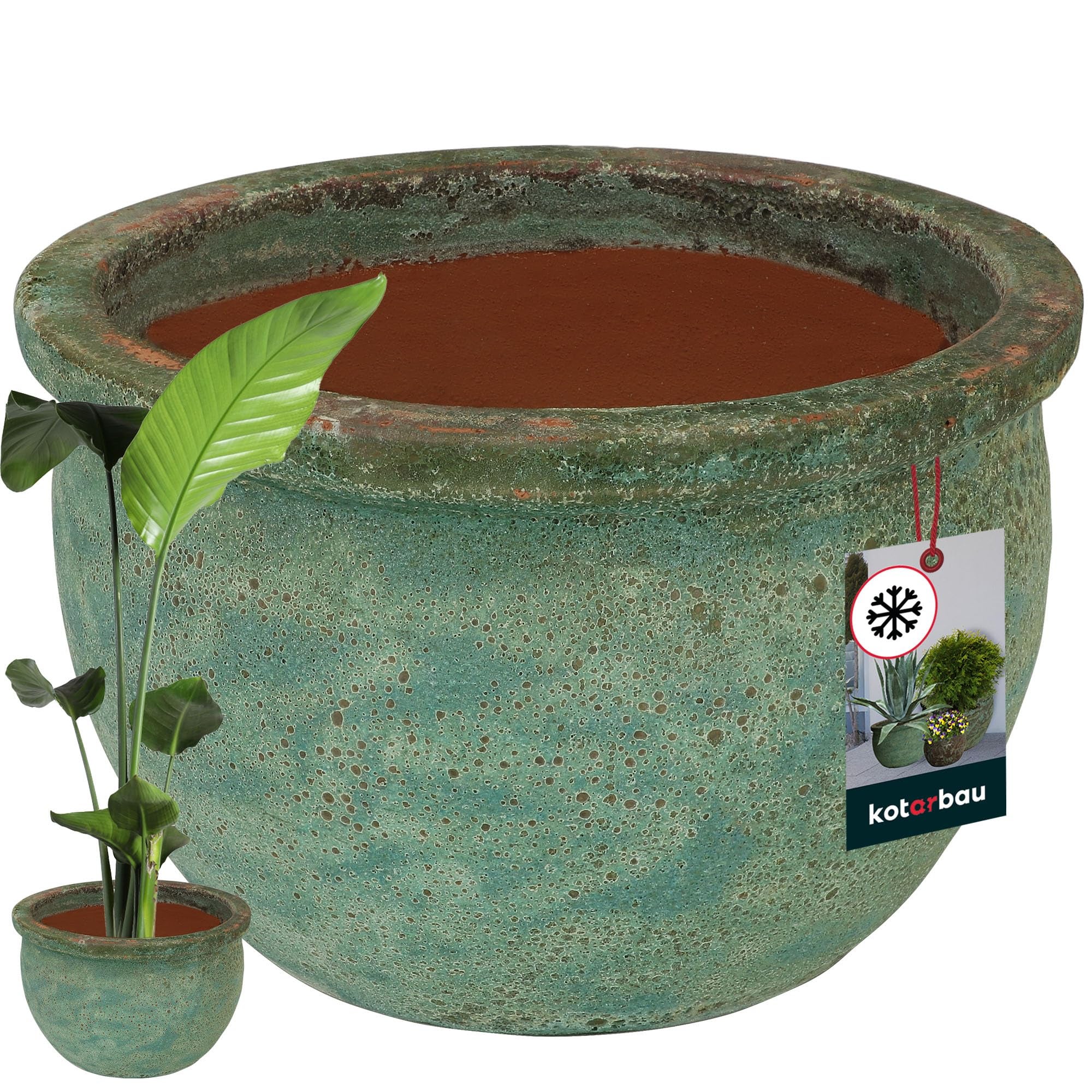 Doniczka 38x25 cm donica ceramiczna mrozoodporna ogrodowa na kwiaty rośliny - KOTARBAU