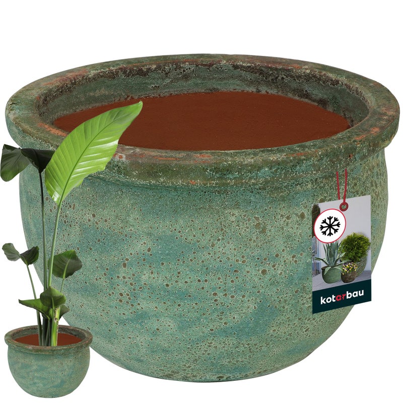 Doniczka 38x25 cm donica ceramiczna mrozoodporna ogrodowa na kwiaty rośliny - KOTARBAU