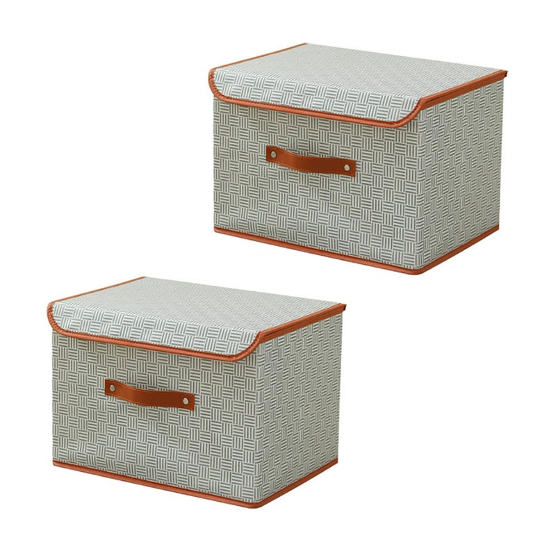 Caja de almacenamiento con tapa abatible de 2 piezas con tapa caja de almacenamiento de ropa cesta de almacenamiento para el hogar