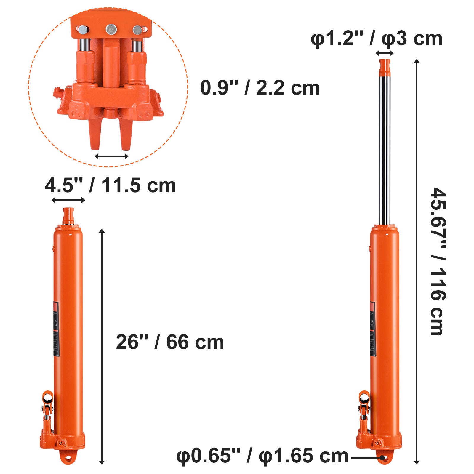 Macaco hidráulico pistão longo,SucceBuy capacidade 8 toneladas,bomba pistão duplo e base com suporte para gruas de elevação,gruas garagem/oficina - 2