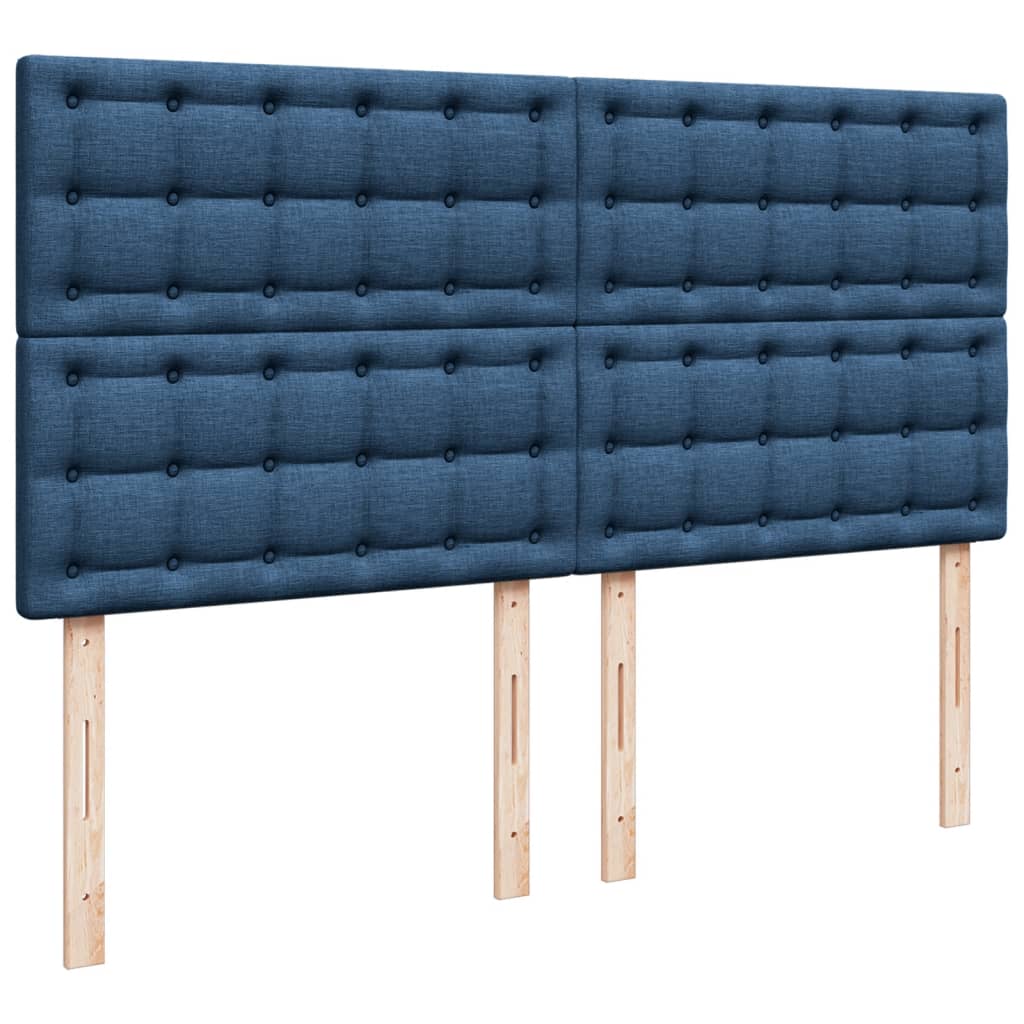 Maison Exclusive - Sommier à lattes de lit avec matelas Bleu 200x200 cm Tissu - 9