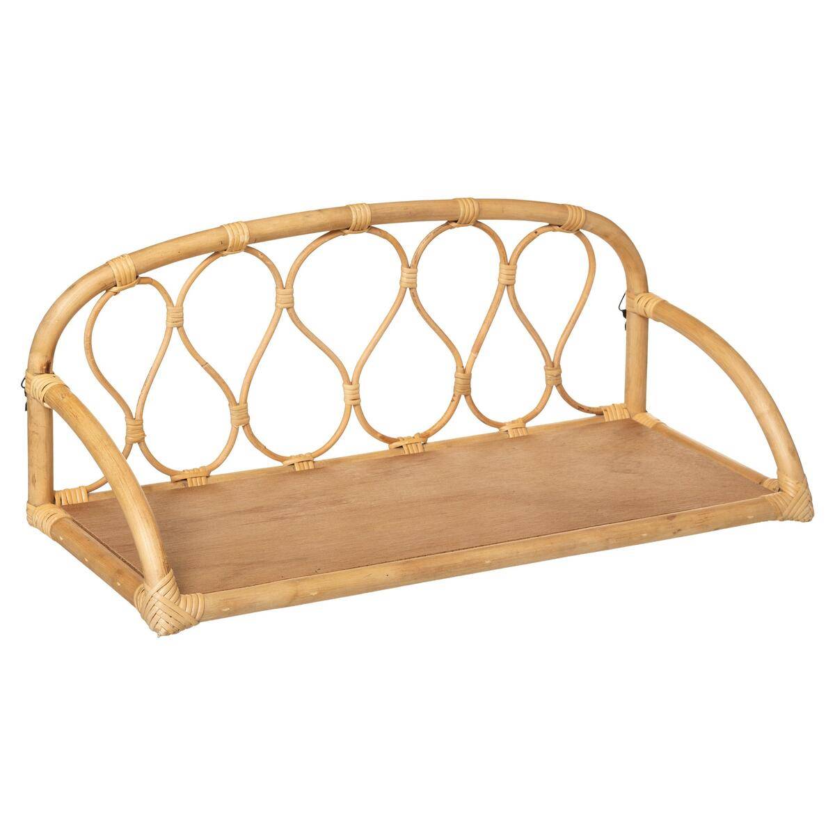 Mensola da parete per bambini retro in rattan 57x24cm