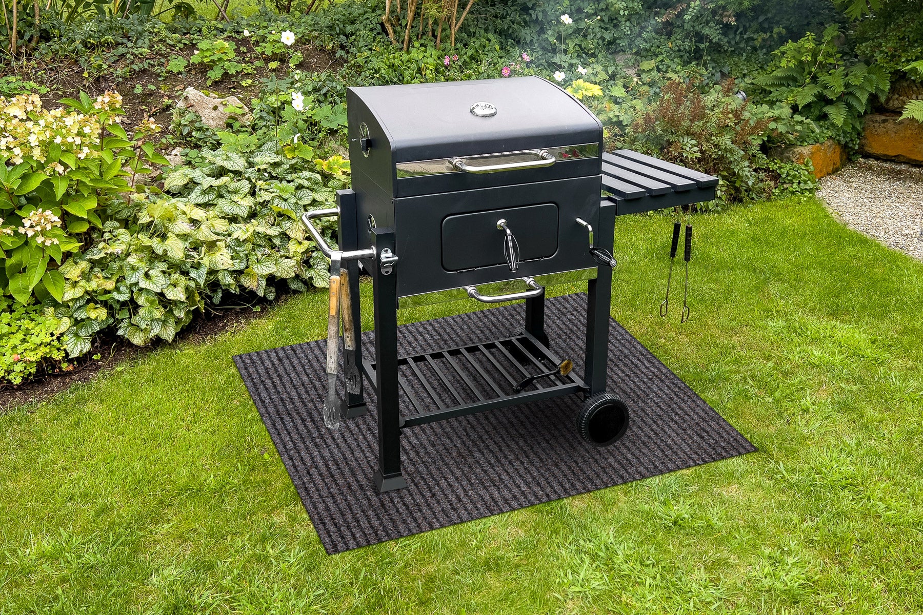 Tappetino protettivo per griglia GIN 1206 per terrazza, esterno - marrone chiaro 80x200 cm - 4