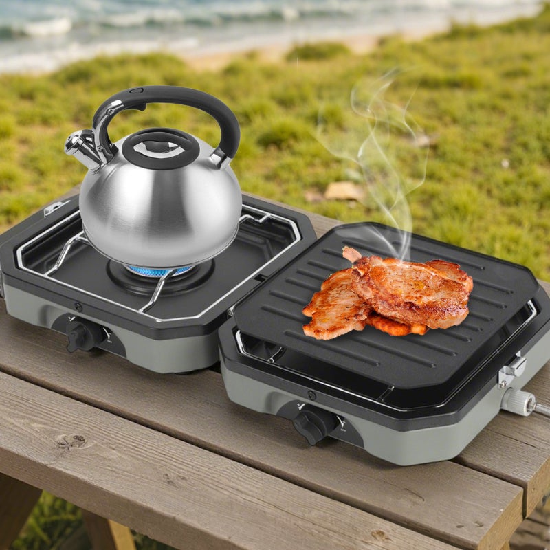 Réchaud à gaz portable pour camping, pour cuisiner en plein air, avec sac de rangement - 9