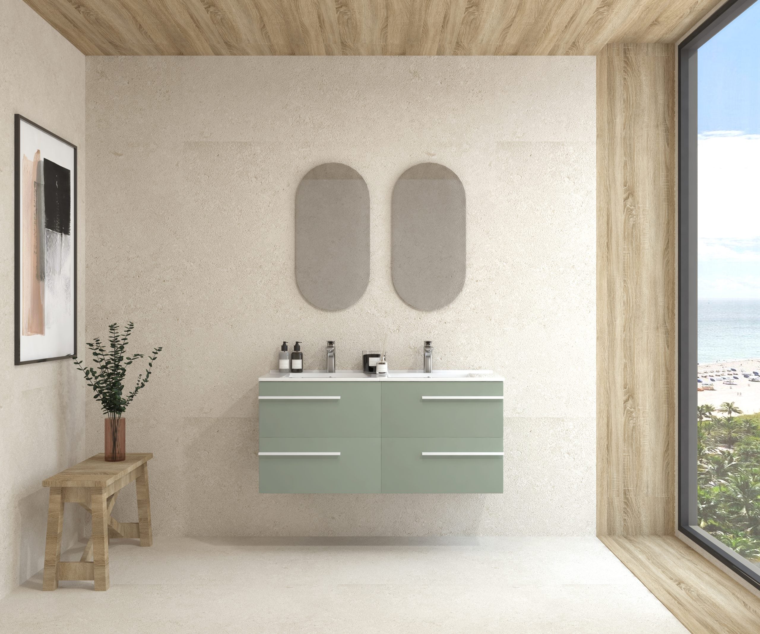 Mapau Mapau Pack Mobili da bagno con doppio lavabo e specchio doppia capsula ...