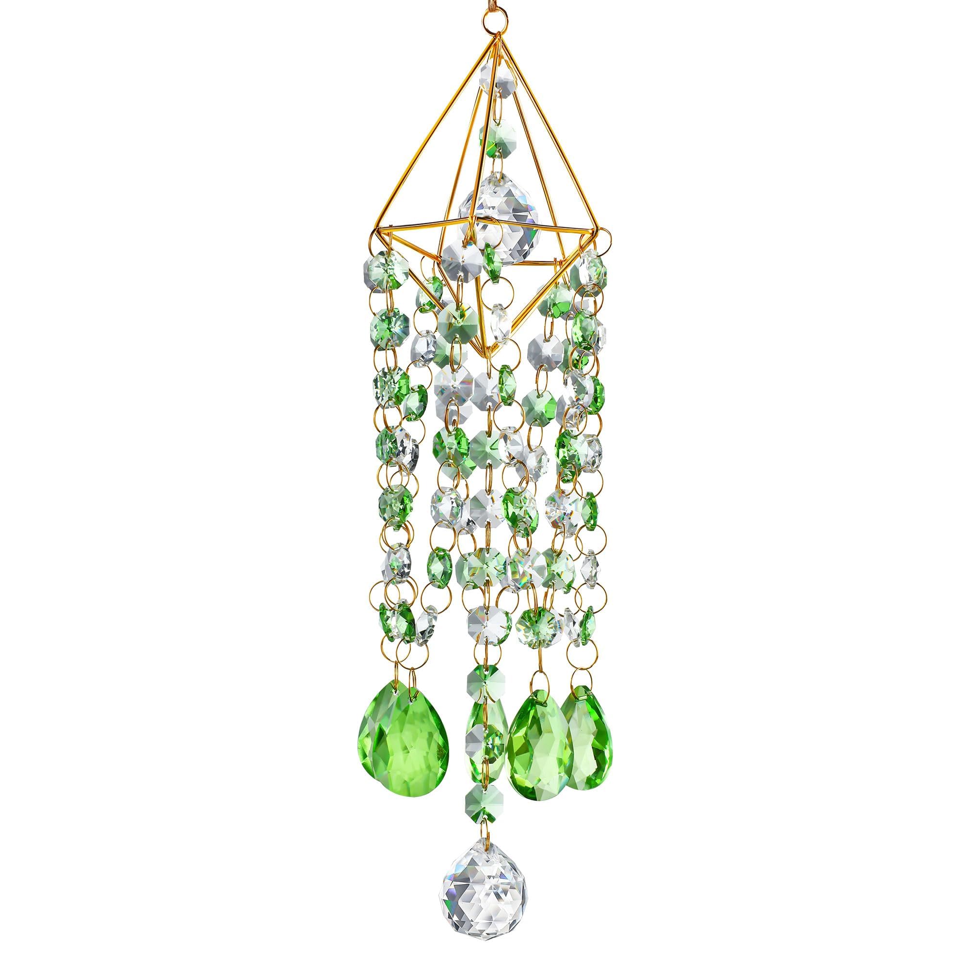 2 Acchiappasole In Cristallo Per Esterni – Prismi Appesi A Forma Di Goccia Con Catena In Metallo, Creano Riflessi Arcobaleno. Decorazione Luminosa Per Giardino, Finestra, Terrazzo E Matrimonio. - 3