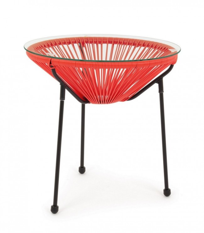 Table basse avec verre Parker Tomato 50 diamètre - 7