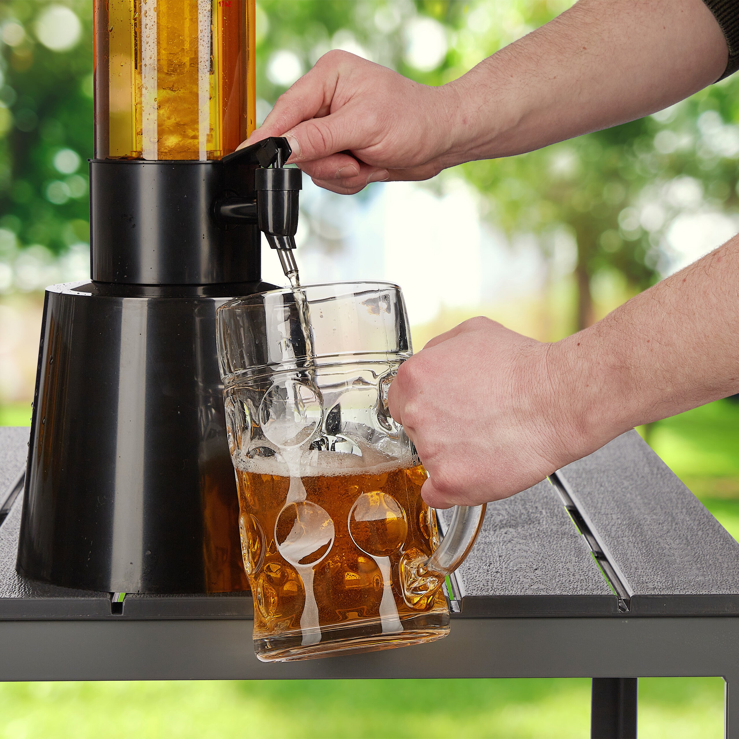 Spillatore Di Birra Relaxdays Da Tavolo Con Raffreddamento - Dispenser 3 Litri Con Rubinetto Per Feste