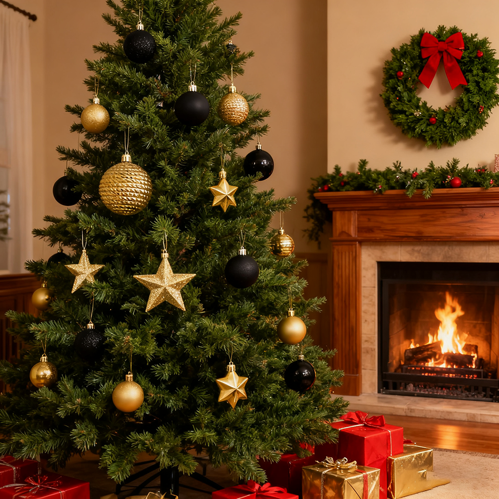Set di 30 palline di Natale in plastica, 60 mm, con gancio, in plastica infrangibile, decorazione per albero di Natale, confezione da 30