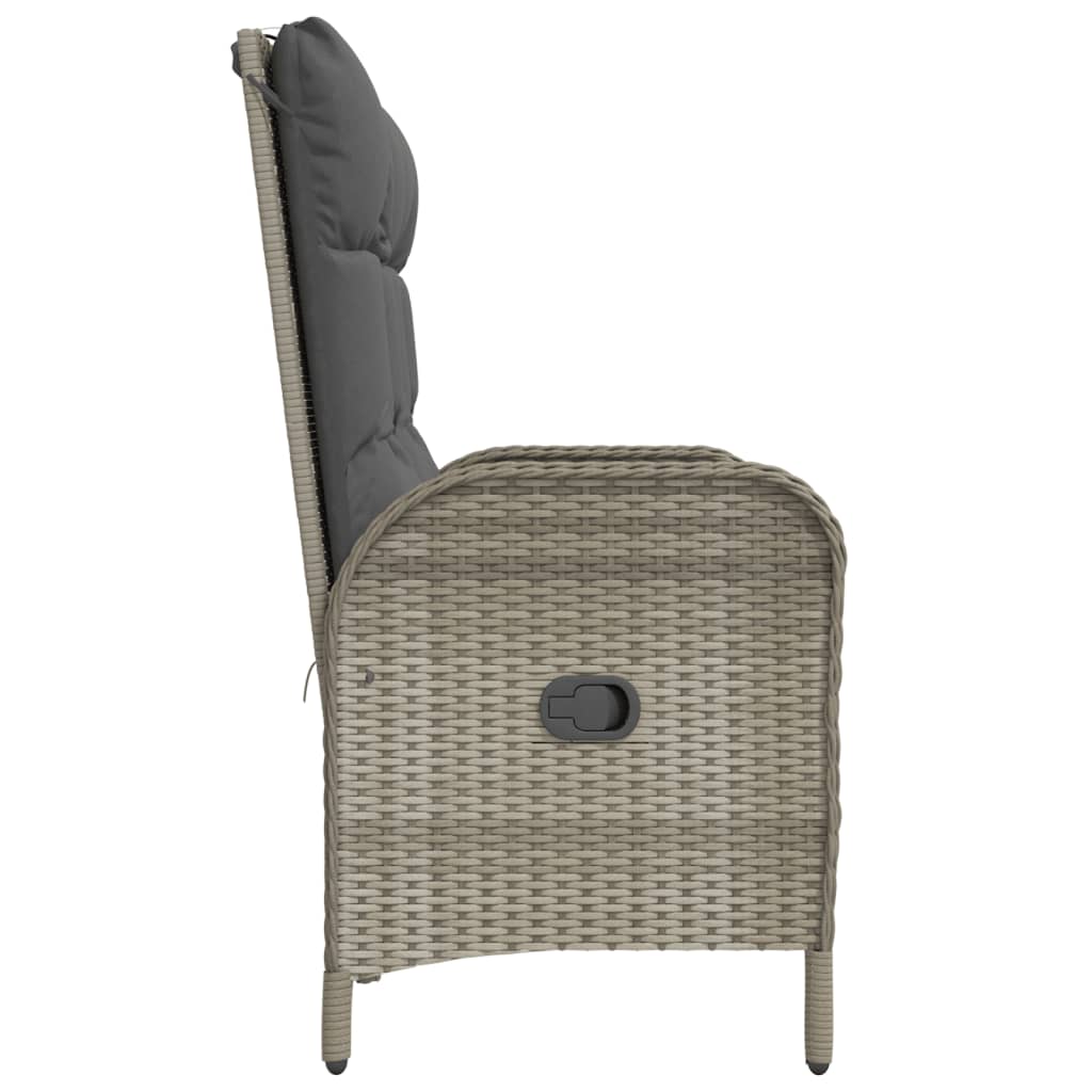 Panca da giardino mobili da giardino per esterni terrazza reclinabile con cuscini 107 cm polyrattan grigi 02_0011735 - 4