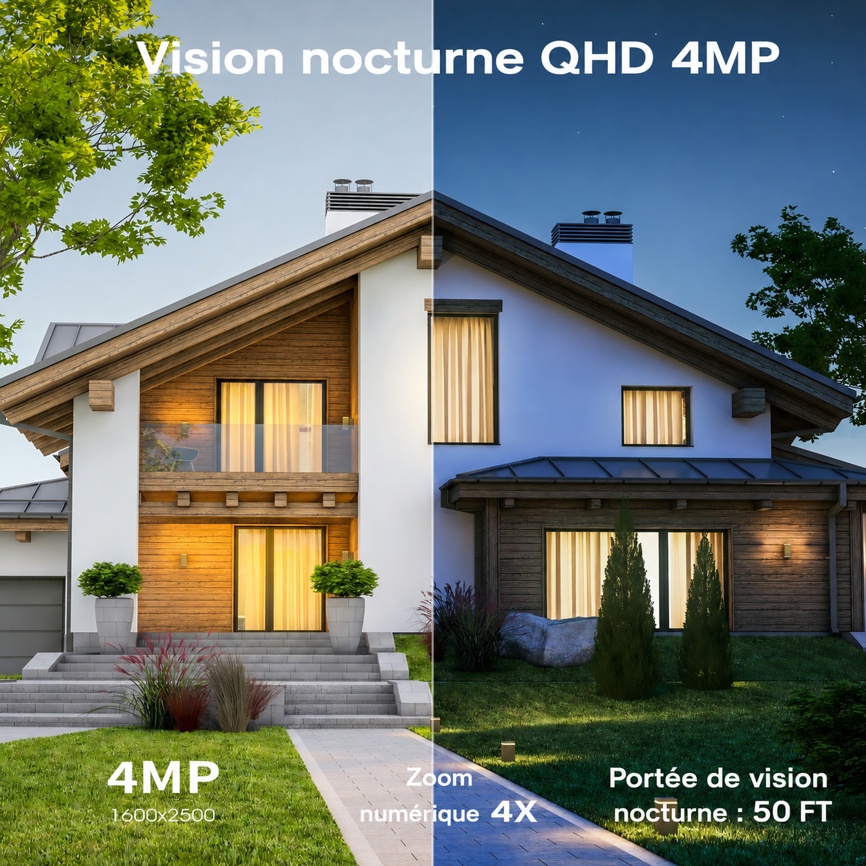 Caméra de Surveillance Sans Fil Extérieure 4MP, caméra à batterie avec panneau solaire intégré, ZOOHI, WiFi 2,4Ghz et 5Ghz - 7