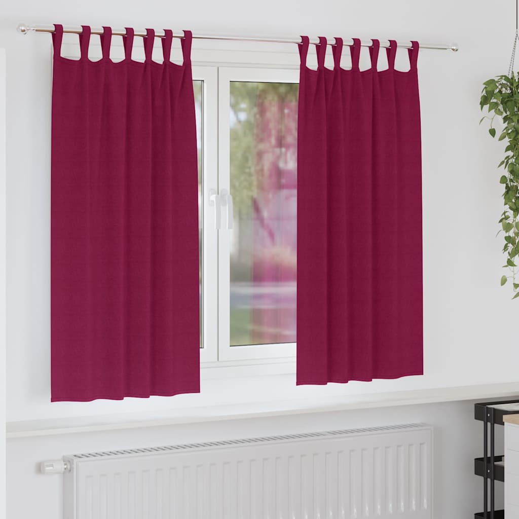 Firany blackout z kółkami 2 pcs Czerwone wino 175 x 140 cm vidaXL