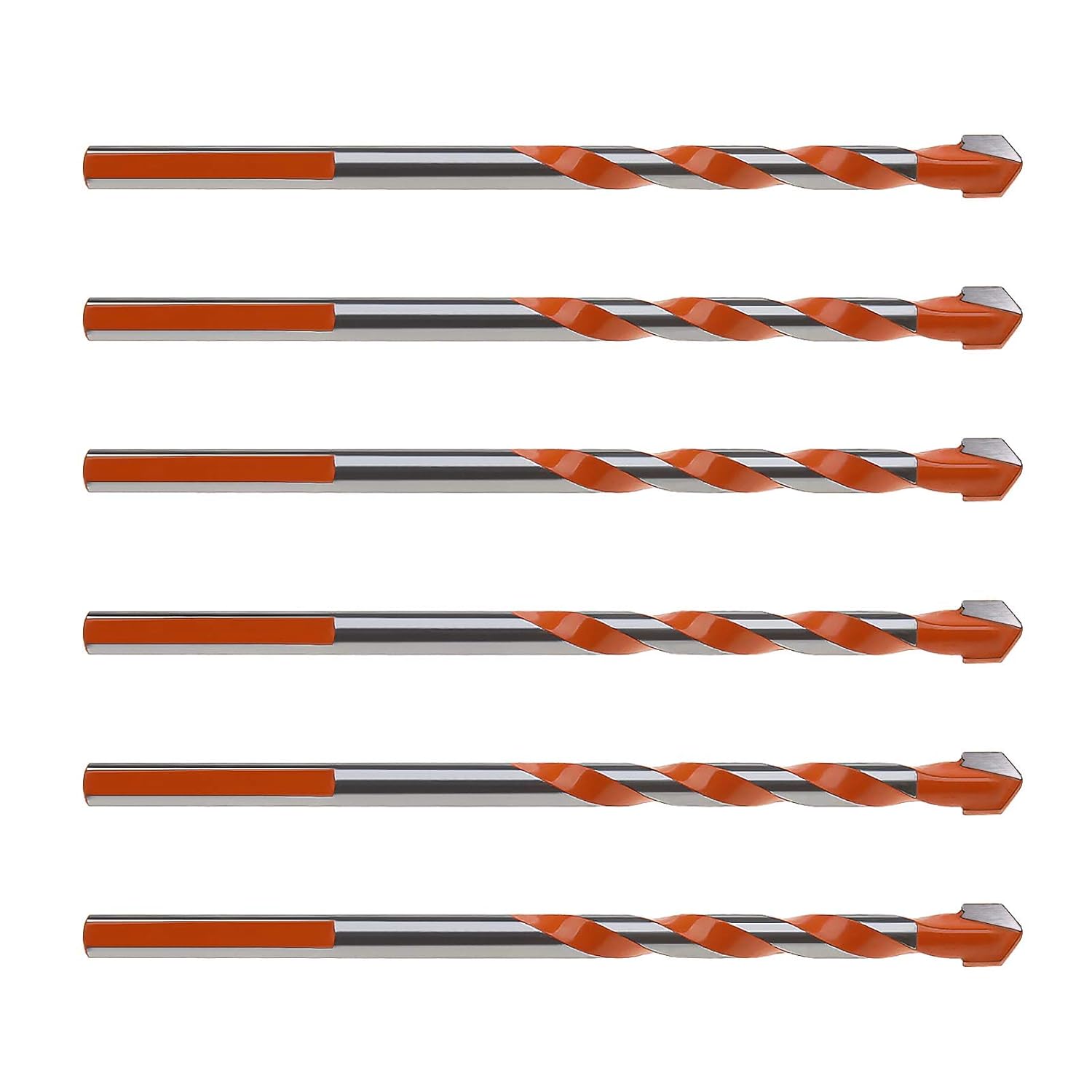 Zestaw 10 wielofunkcyjnych wierteł spiralnych z węglika spiekanego o średnicy 6 mm do płytek, ceramiki, betonu, marmuru, cegły, szkła, plastiku, drew