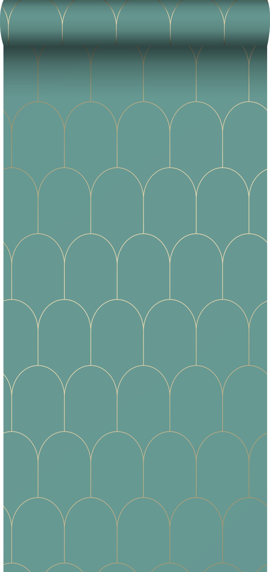 Papier Peint Art Deco Bleu Canard