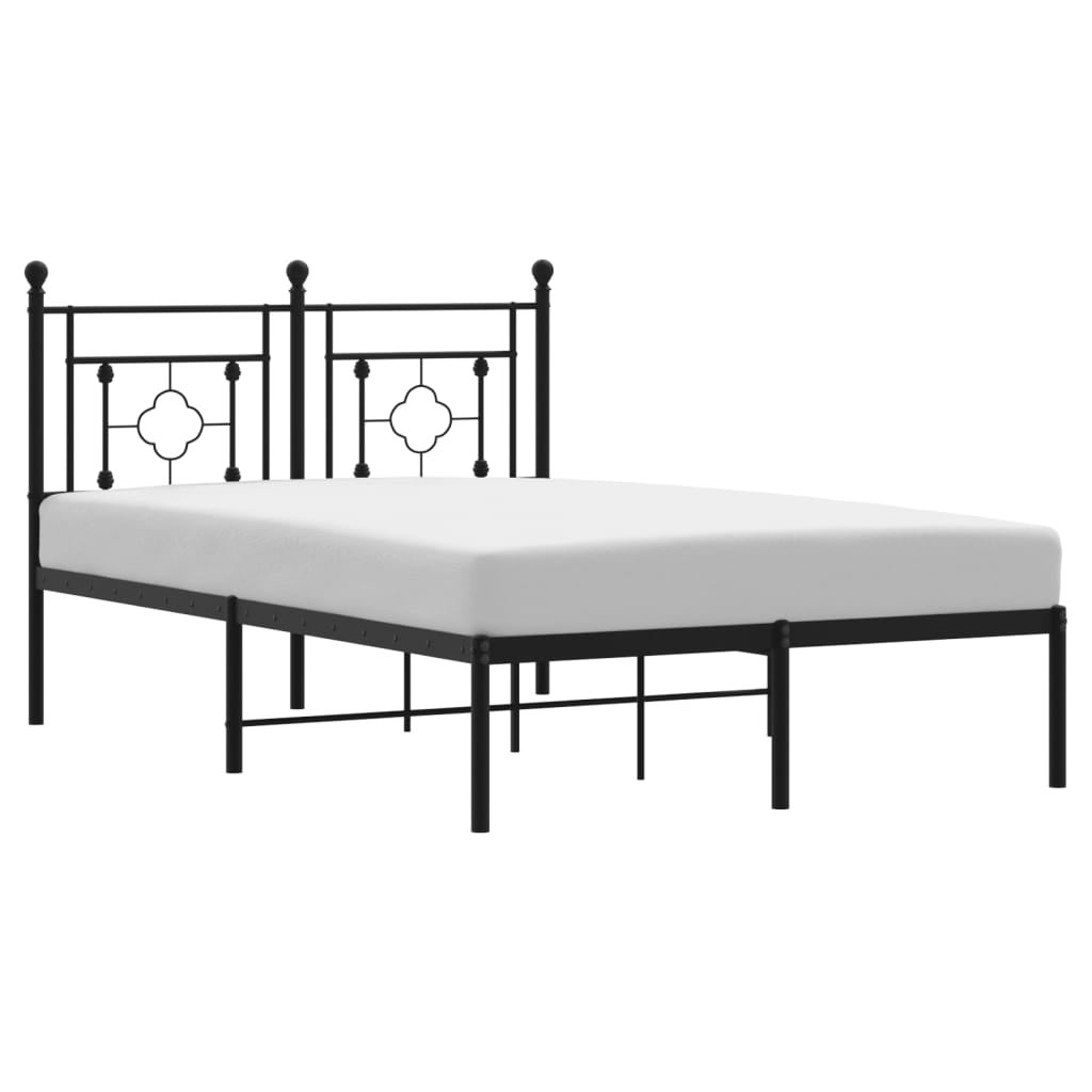 Łóżko Metalowe Czarne Rama Łóżka Ze Stelażem Do Sypialni Pokoju 120x190 cm