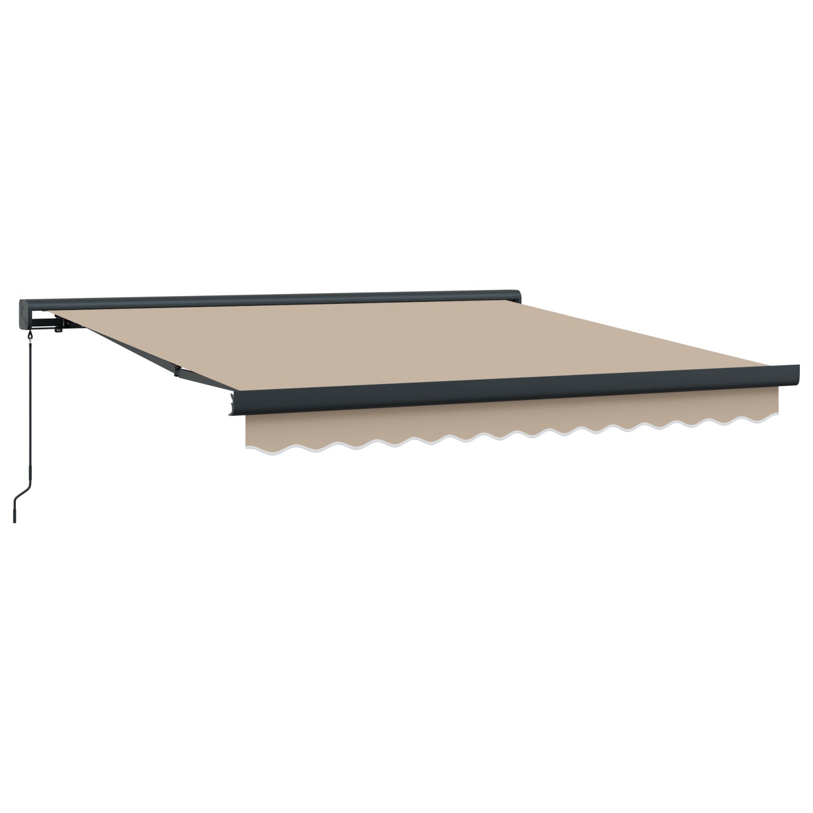 Markiza zwijana Beżowy 300 x 250 cm Tkanina i Metal vidaXL