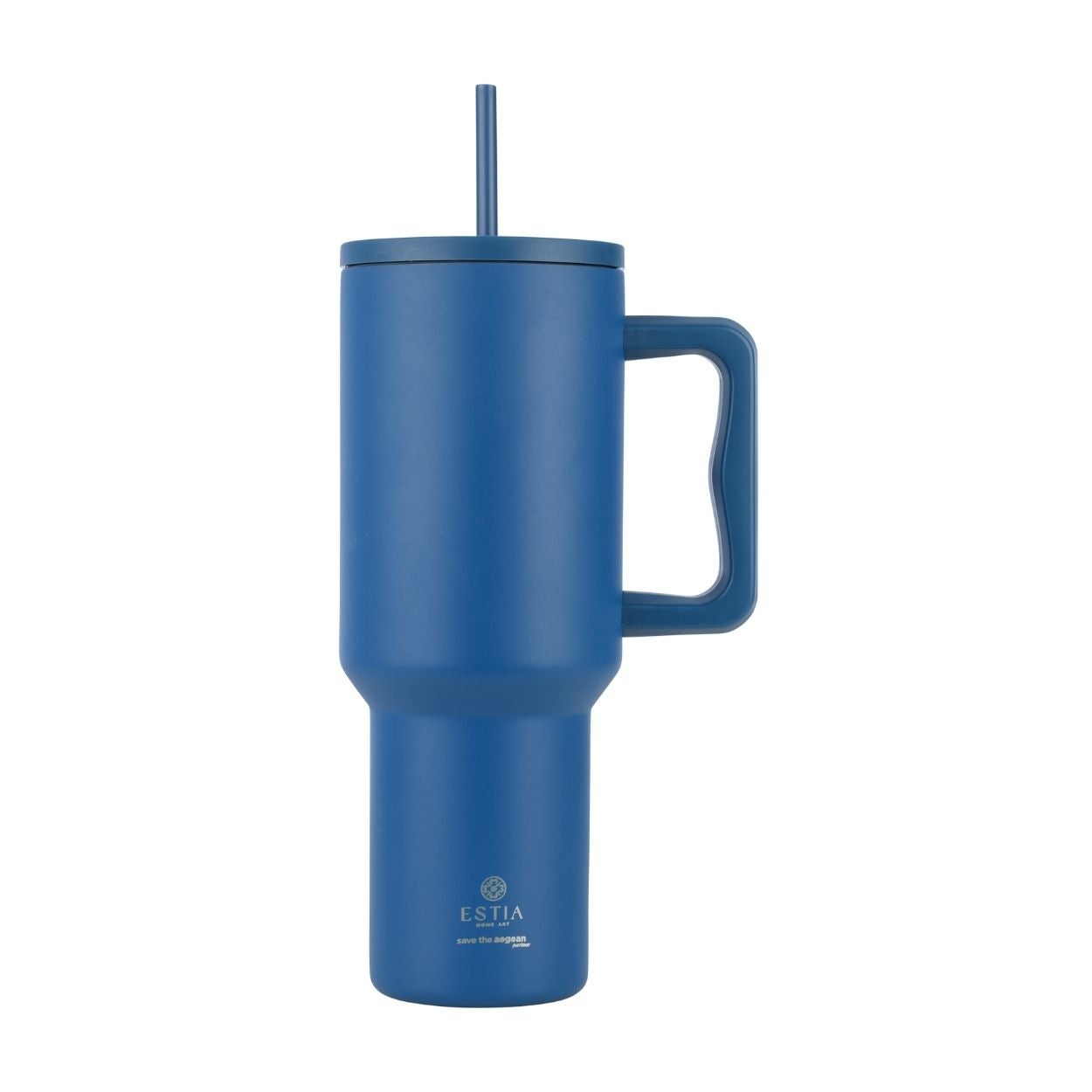 Kubek termiczny Denim Blue Estia stal nierdzewna niebieski ze słomką 1200 ml 1 szt.