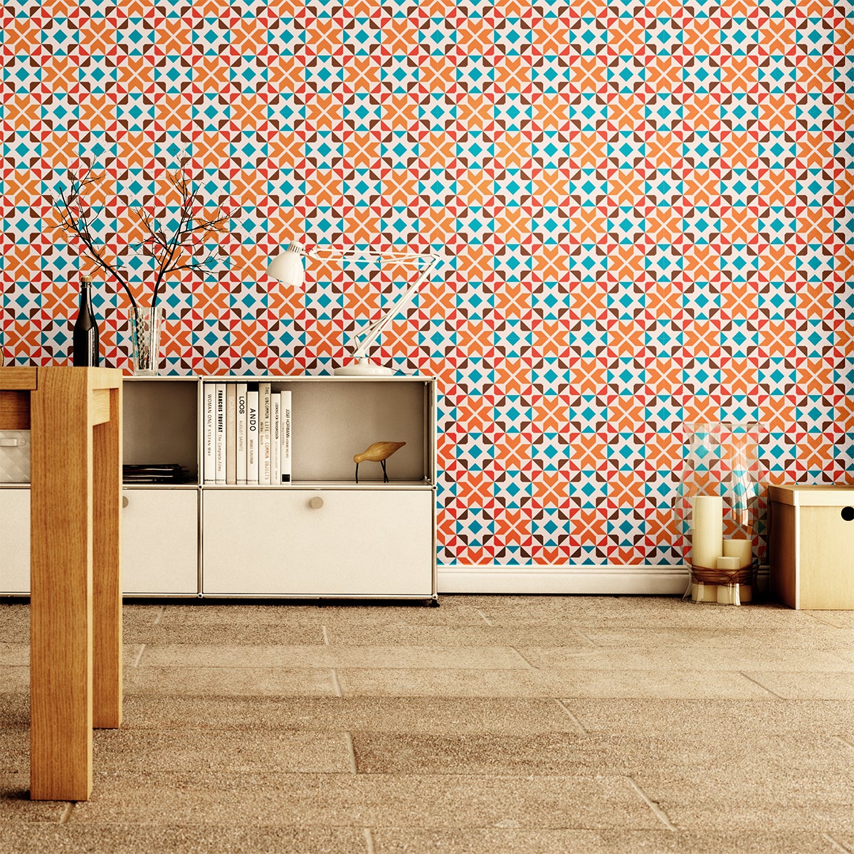 Vinilo tapiz escandinavo hans - adhesivo de pared - revestimiento sticker mural decorativo - 50x50cm