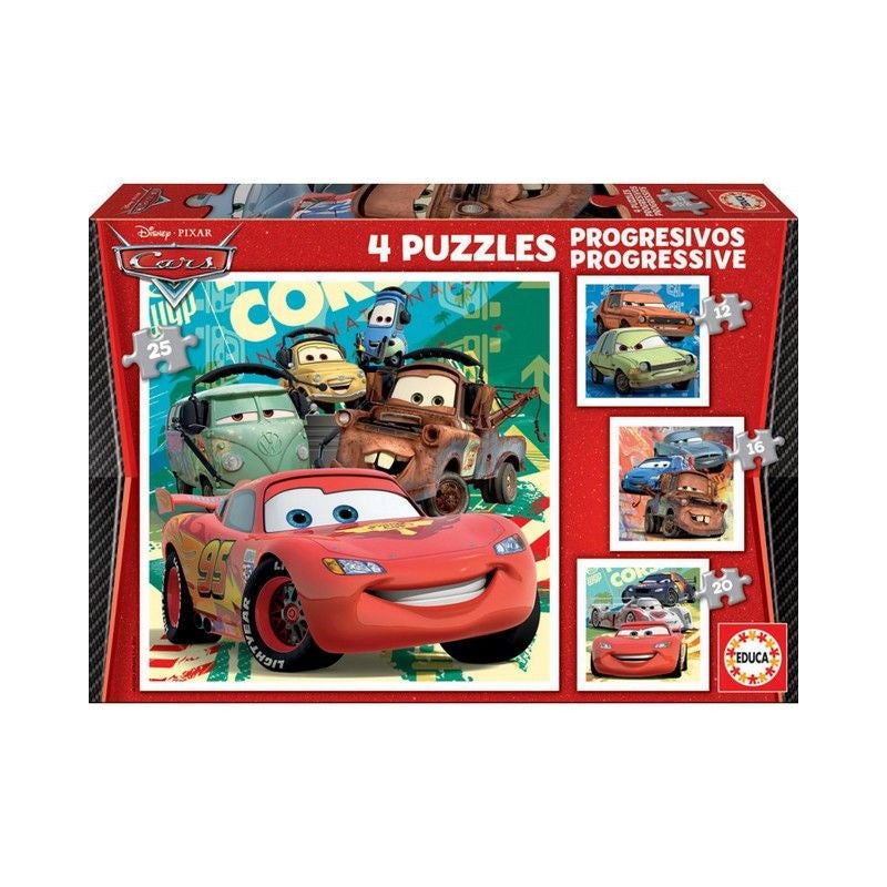 Puzzle - Cars - Disney - 4 puzzles - 12 16 20 et 25 pièces - Educa ...