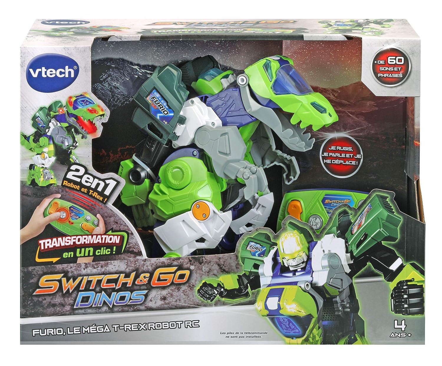 Mega Automaton Switch & Go Dinos maxi dinosauro sonoro telecomandato Furio mega T-Rex ...