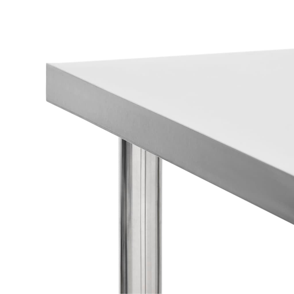 Mesa de trabalho de cozinha c/ rodas aço inoxidável 100x30x85cm CFW288978 - 5