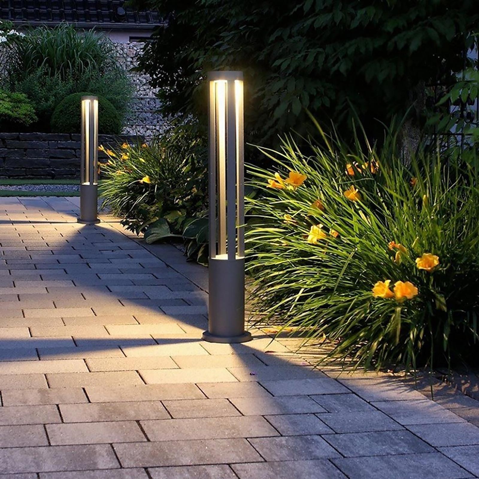 Lampadaire LED d'extérieur 12 W étanche IP65 éclairage de jardin de cour de sentier 60 cm 230 V NOIR 4000K - 5