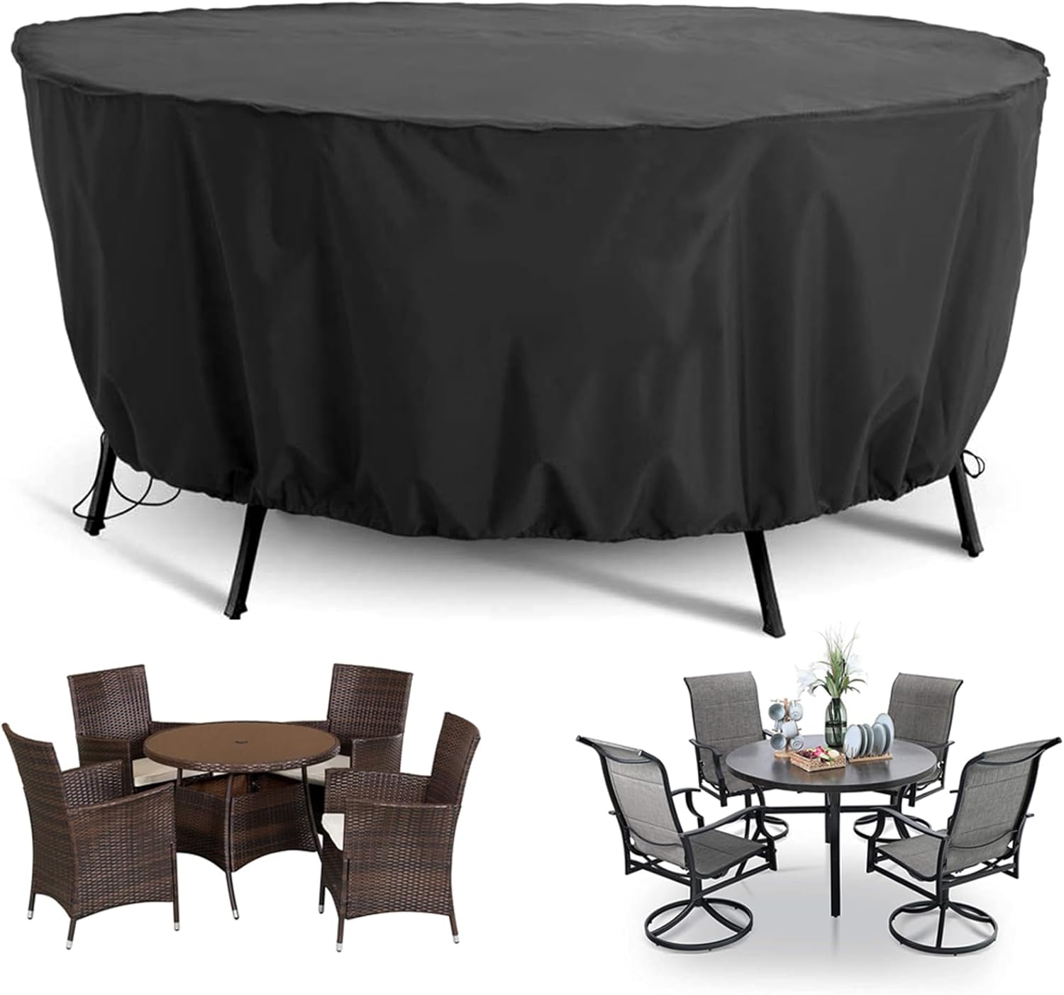 Pokrowiec na meble ogrodowe, wodoodporny, wiatroodporny, odporny na promieniowanie UV, 185 x 95 cm