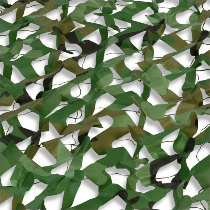 4x3 M Voile d'ombrage rectangulaire Design Camouflage Shade Plaid vert, filet de camouflage de protection solaire d'ombrage extérieur - 4