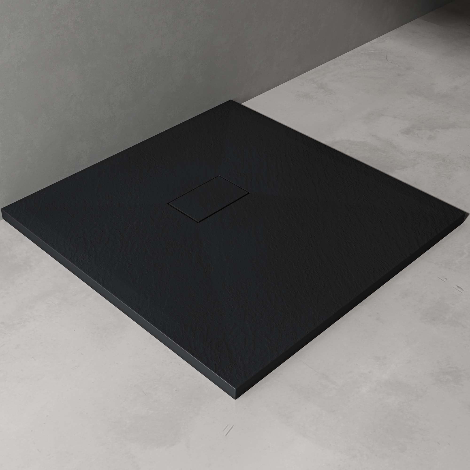 Receveur de douche 90x90 cm extra plat, résine et minéral, marbre blanc, Ayor Bathroom Nola