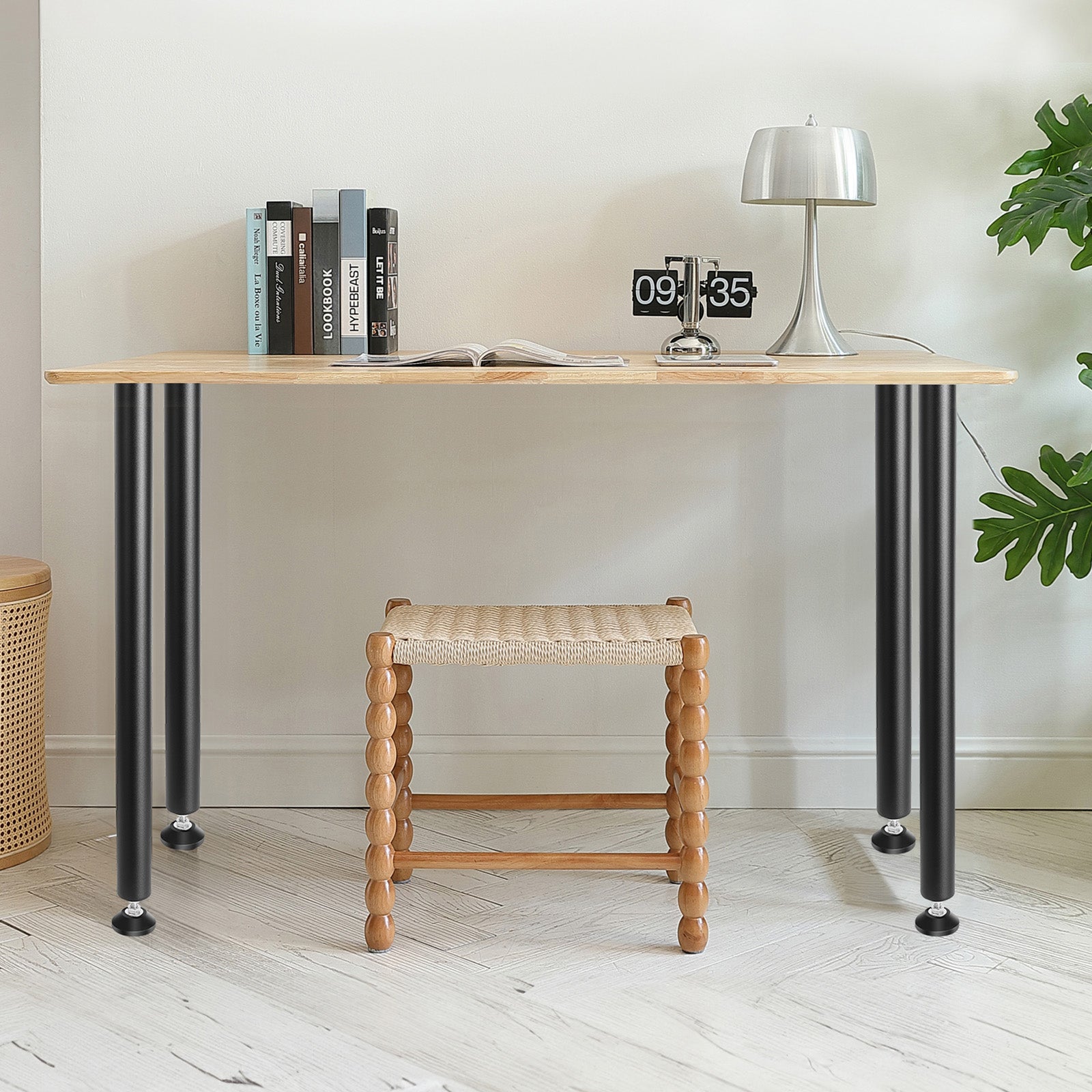 Pied de Table VEVOR 4PCS Pieds de Bureau Réglables 762 cm en Acier Massif Capacité de Charge 544 kg Installation Rapide Pieds Meubles Noirs Robustes - 8