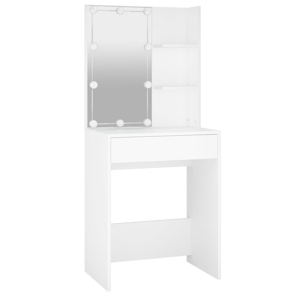 Toilette dal design moderno con LED 60 x 40 x 140 cm bianco 02_0006244 - 2