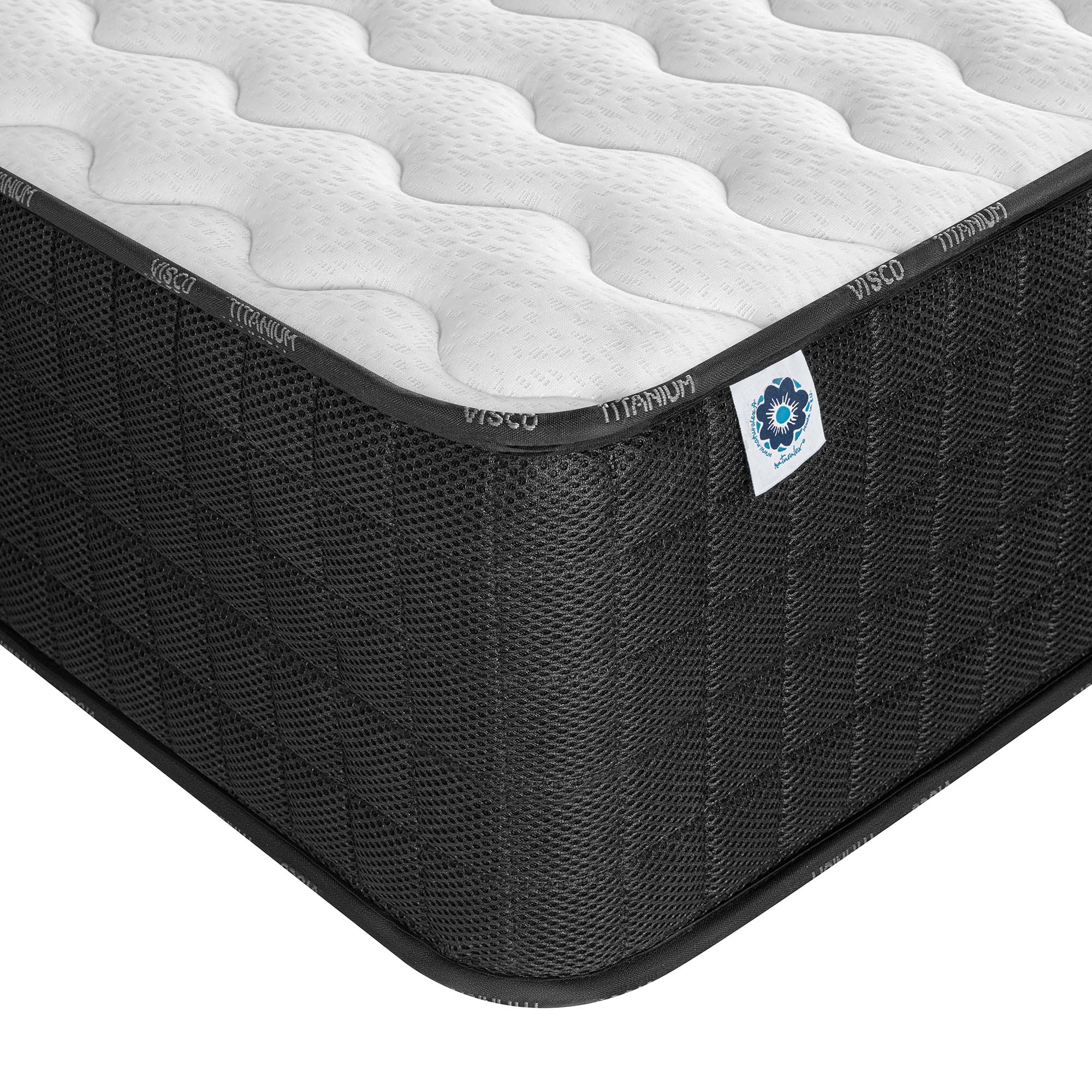 Matelas Titanium 180x200 cm - Mousse à mémoire de forme HR - Blue Latex - Très épais 30 cm - 7 Zones - Respirant - Hypoallergénique - 7
