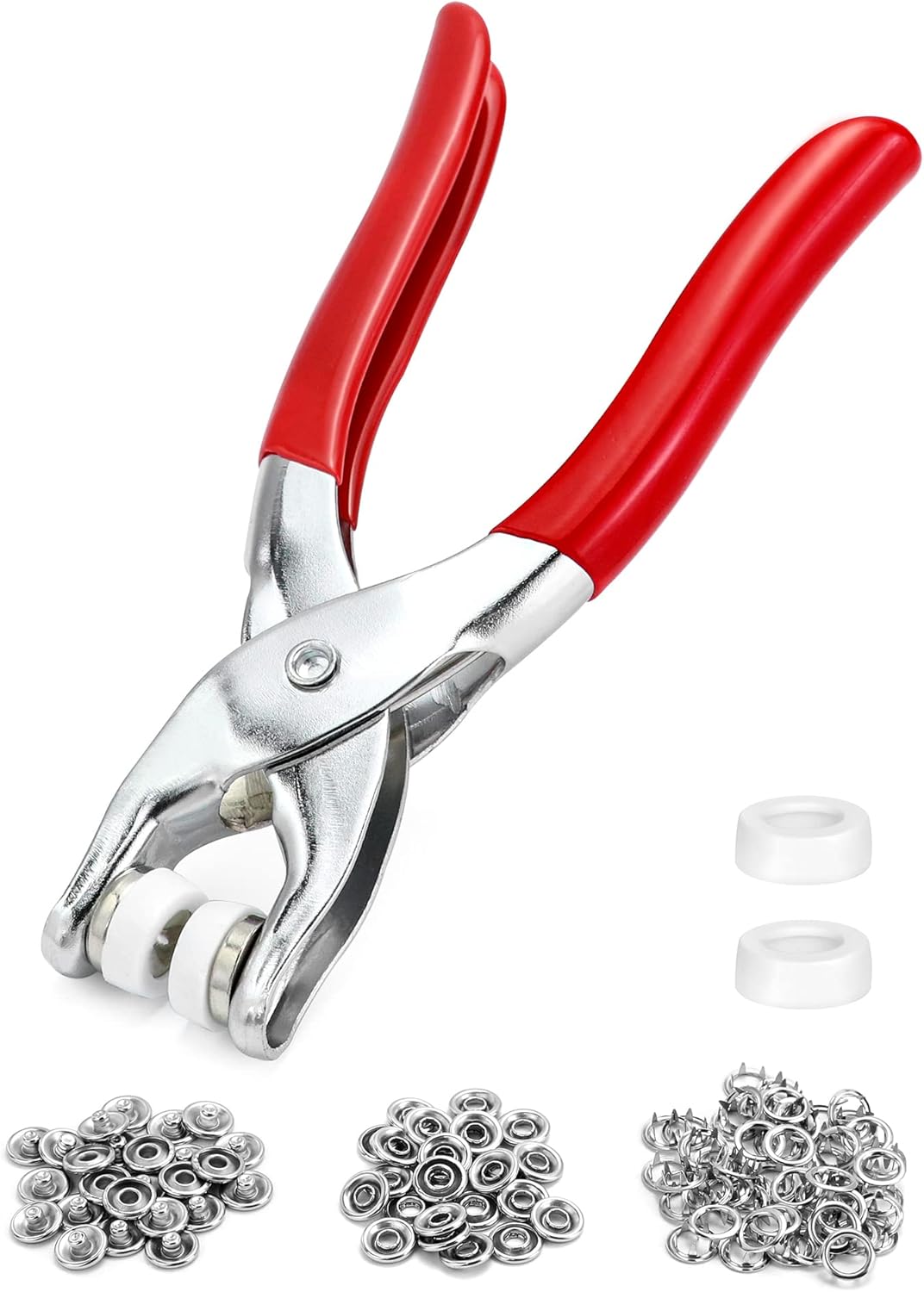 Set di 150 bottoni a pressione in metallo, bottoni in metallo, occhielli a pressione, senza cuciture, set di bottoni a pressione, 9,5 mm, accessori da cucito, bottoni in jersey, per fai da