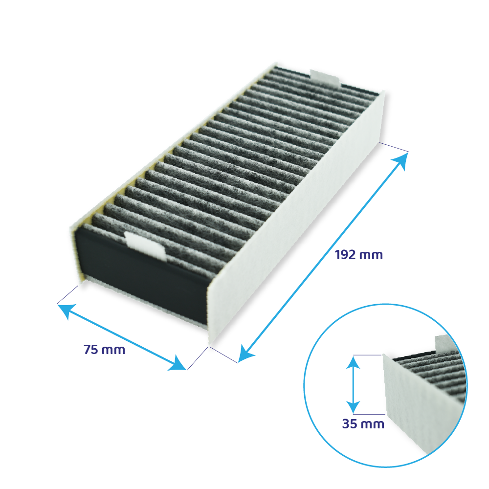 Filtri A Carbone Attivo Per Cappe Bosch, Neff, Siemens - Set Da 4 Pezzi, 192x75x35 Mm