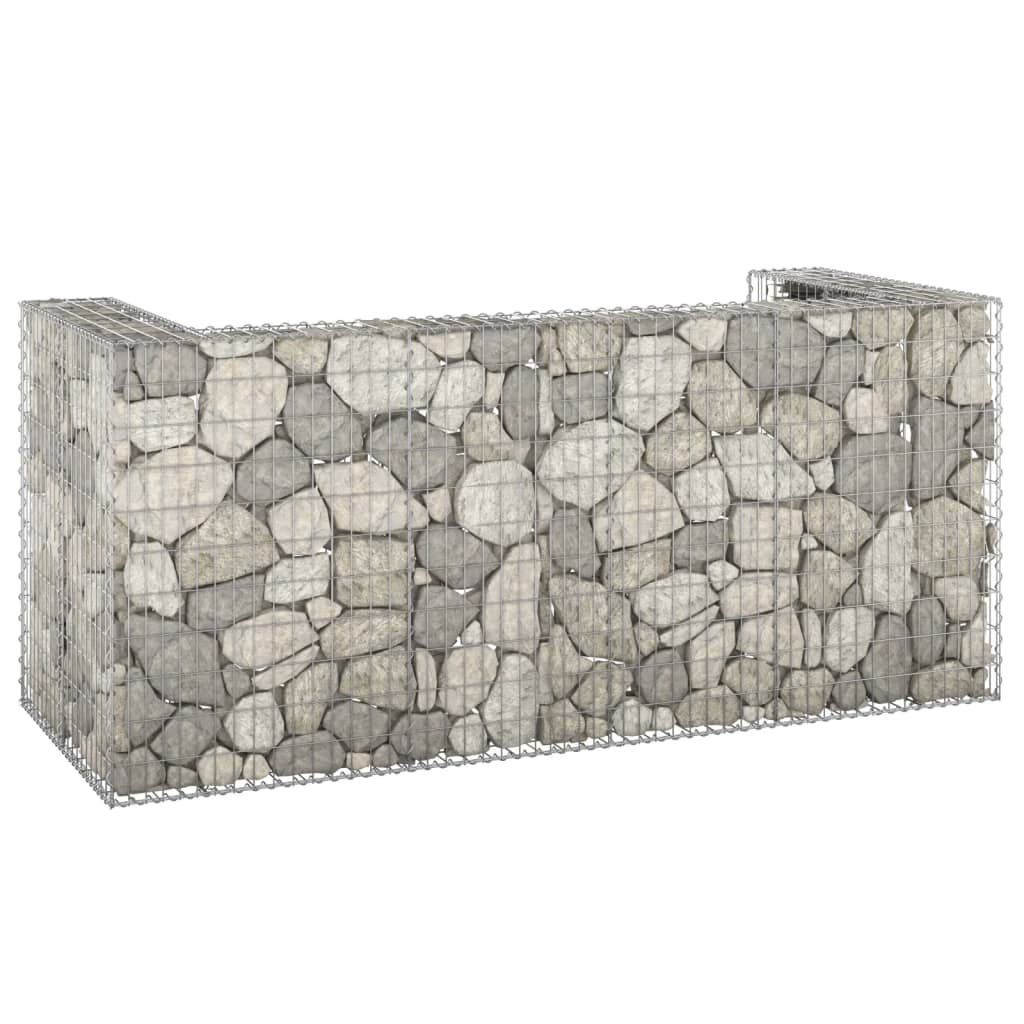 Vidaxl  Muro Gaviones Para Contenedor Basura Galvanizado 254X100x110 Cm Plateado , Leroy Merlin
