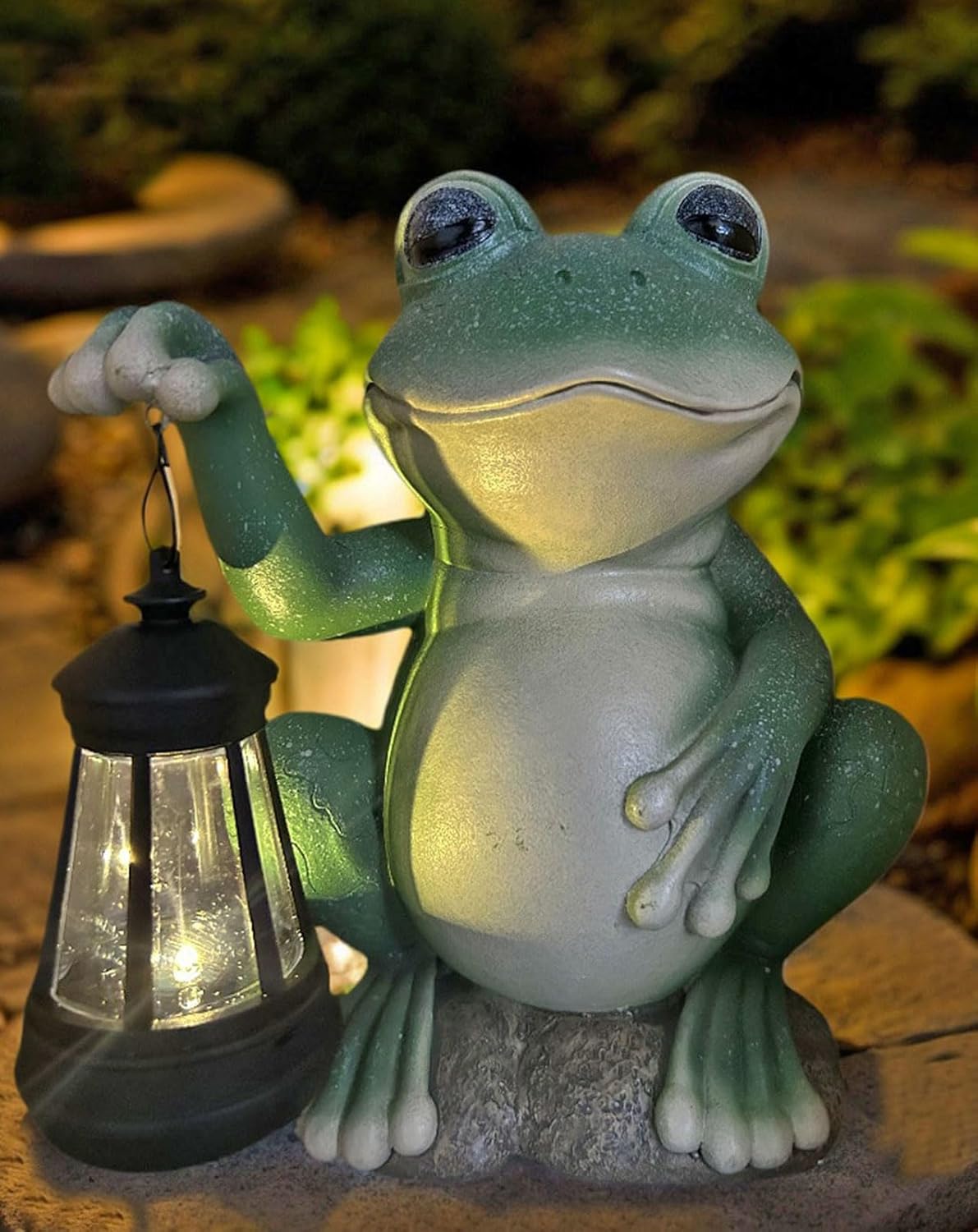 OwMell Statua Rana Decorativa Da Giardino Con Vaso – Ornamento In Resina Per Esterni, Adorabile Rilassata Su Vaso Fiori - 2