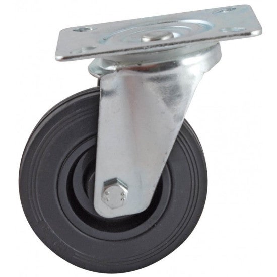 Lot De 4 Roulettes Pivotantes Caoutchouc Noir - Diamètre 200 Mm - Charge Max 460 Kg - Pour Meubles Lourds Ou Industriels
