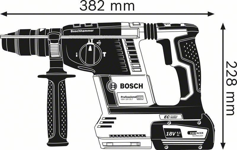 Młot udarowo-obrotowy bezprzewodowy Bosch GBH moc 2,6 J miękka rączka - 6