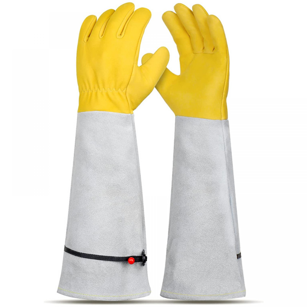 Gants De Jardinage Longs En Cuir - Protection Coudes, Anti-épines, Peau Chèvre/vache - Homme/Femme