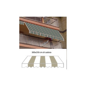 Tenda Da Sole A Caduta 250x250cm Con Bracci - Grigio O Verde Per Balcone, Terrazzo E Finestre - Foto 3