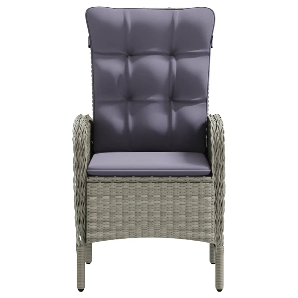 Ensemble à dîner de jardin avec coussins 7 pcs Gris et noir - 3